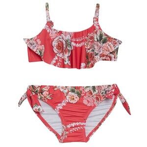 NWT Seafolly Little Village Como Bikini Set Little Girl's 6  Rose Floral